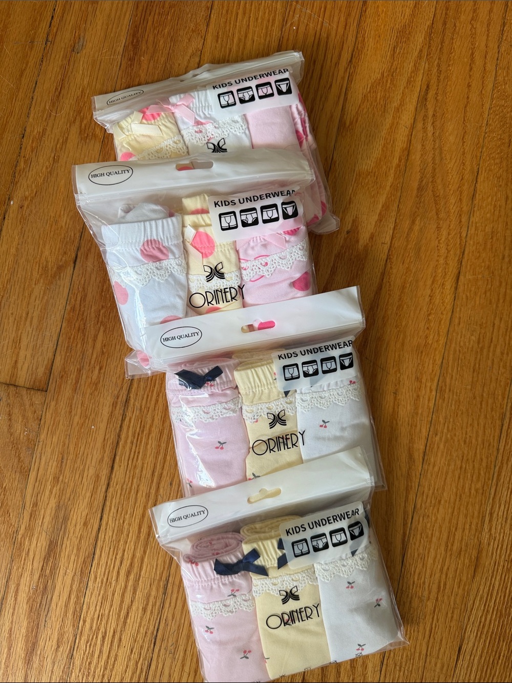 4 Pack of Girls Underwear 3 bottoms in each pack All same size 8/9 Years
